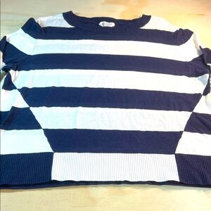 Candace Cameron Bure Navy and White Striped Sweater